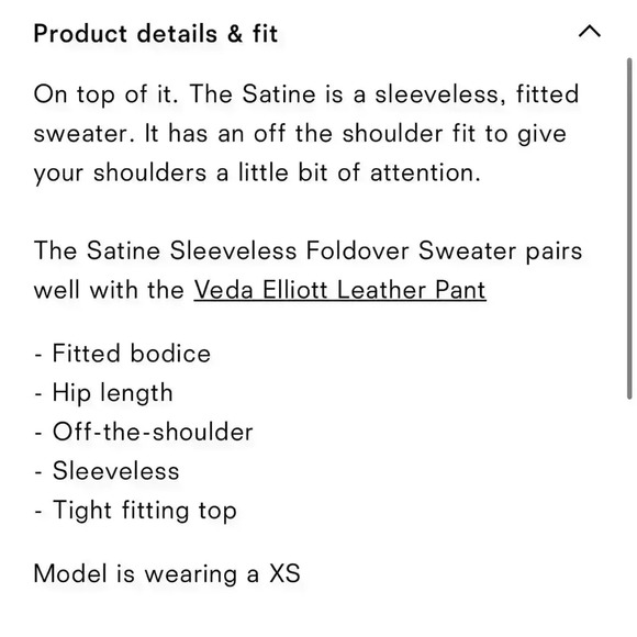 Reformation Satine Sleeveless Fold Over Sweater - Picture 5 of 7